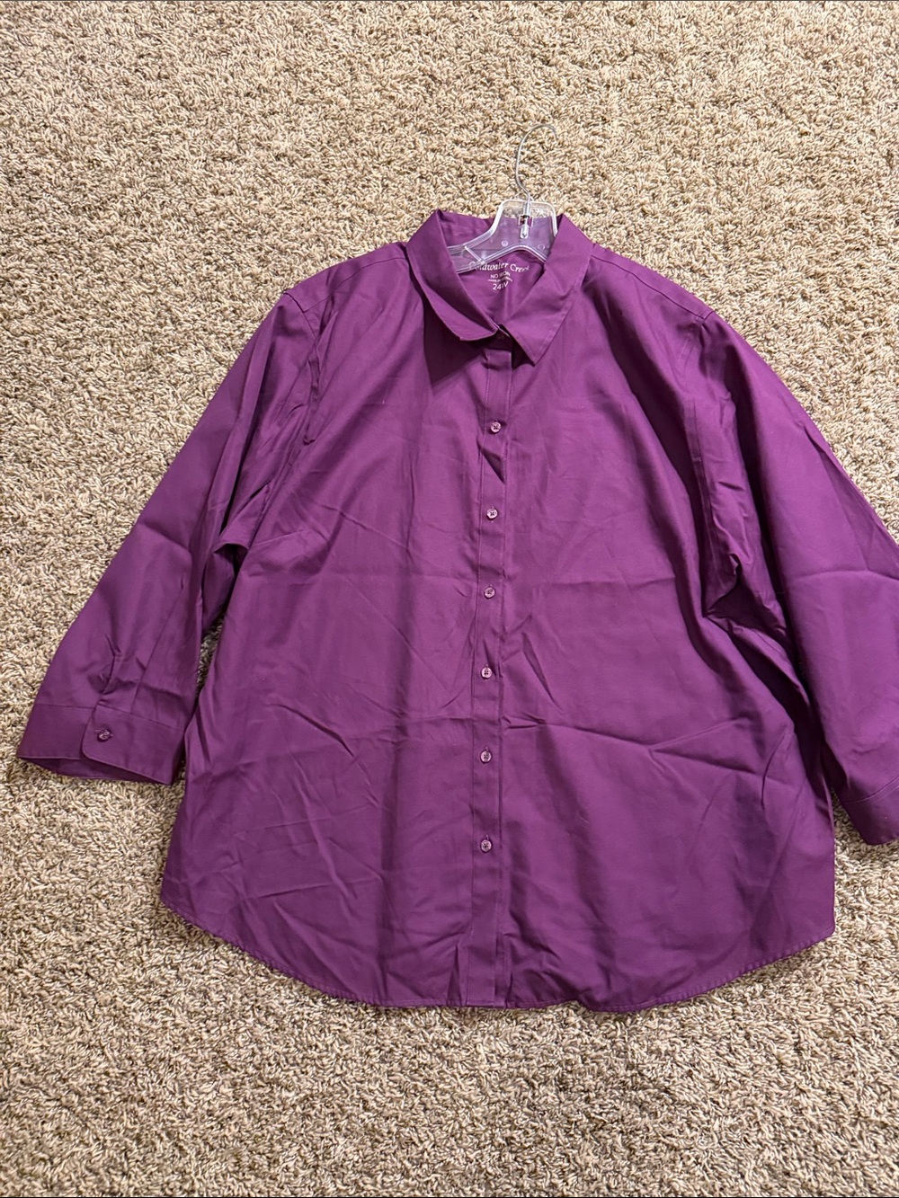 Coldwater Creek Women's Button-Down Shirt in Deep Purple
